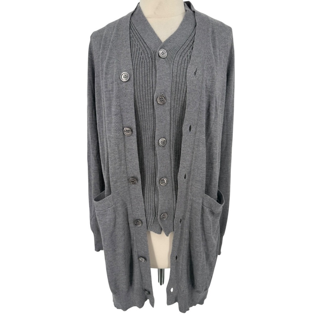 NWT Current Air Women's Knit Cardigan Vest Combo Gray Size Small Preppy Academia
